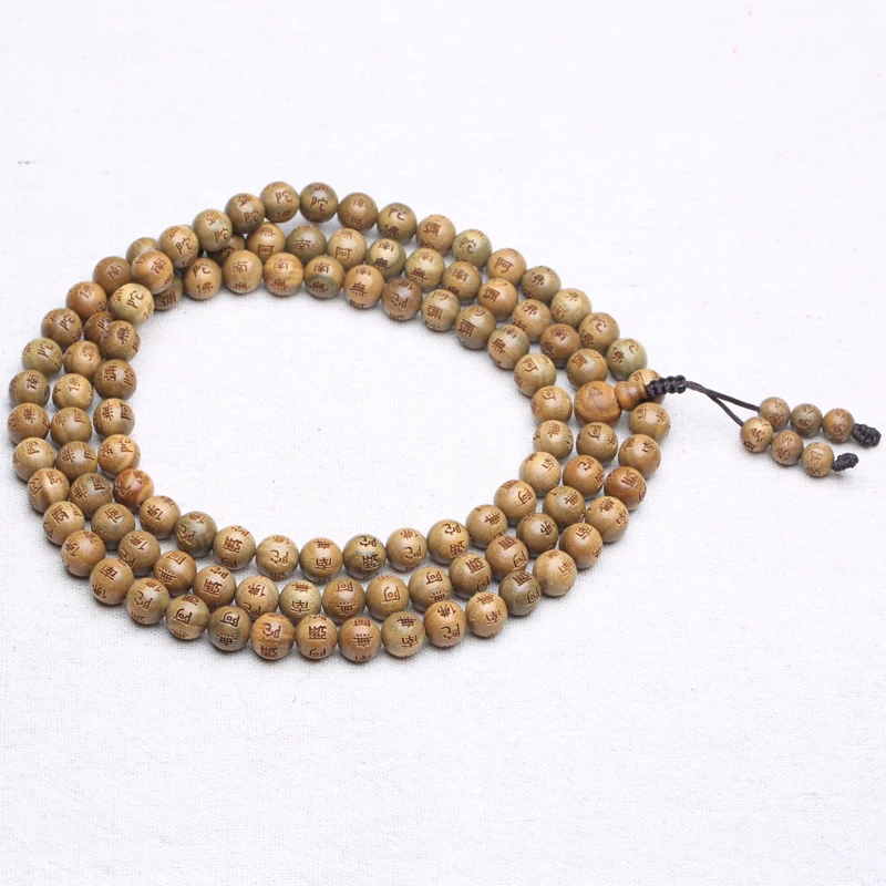 Natural sandalwood beaded Green Sandalwood beaded 10mm108 Wood beaded Meditative Prayer Maras rosary