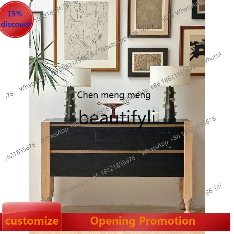 

S7486 ss French Vintage Style Solid Wood Chest of Drawers Creative Simple Modern Bedroom Storage Cabinet Hallway Entryway Cabine