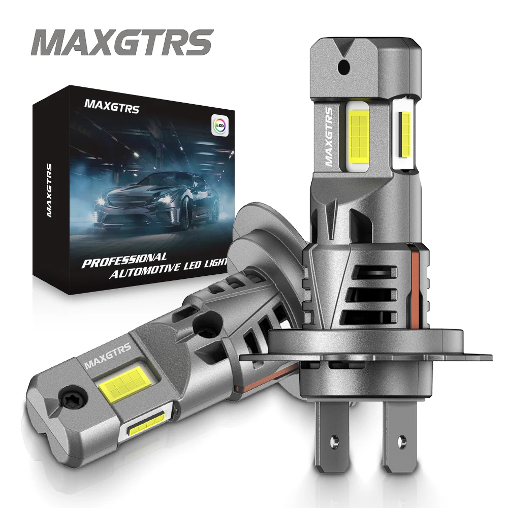 2x Three Sides Light H7 H8 LED Headlight Kit With Fan Canbus Error Free 6500K Wireless Turbo Driving Headlamp Replacement Bulbs