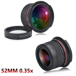 1pc 52MM 0.35x HD Super Grandangolare Panoramico Macro Fisheye Lente per Nikon D5,D4,Df,D850,D810,D750,D610,D500,D7500,D7200,D5600