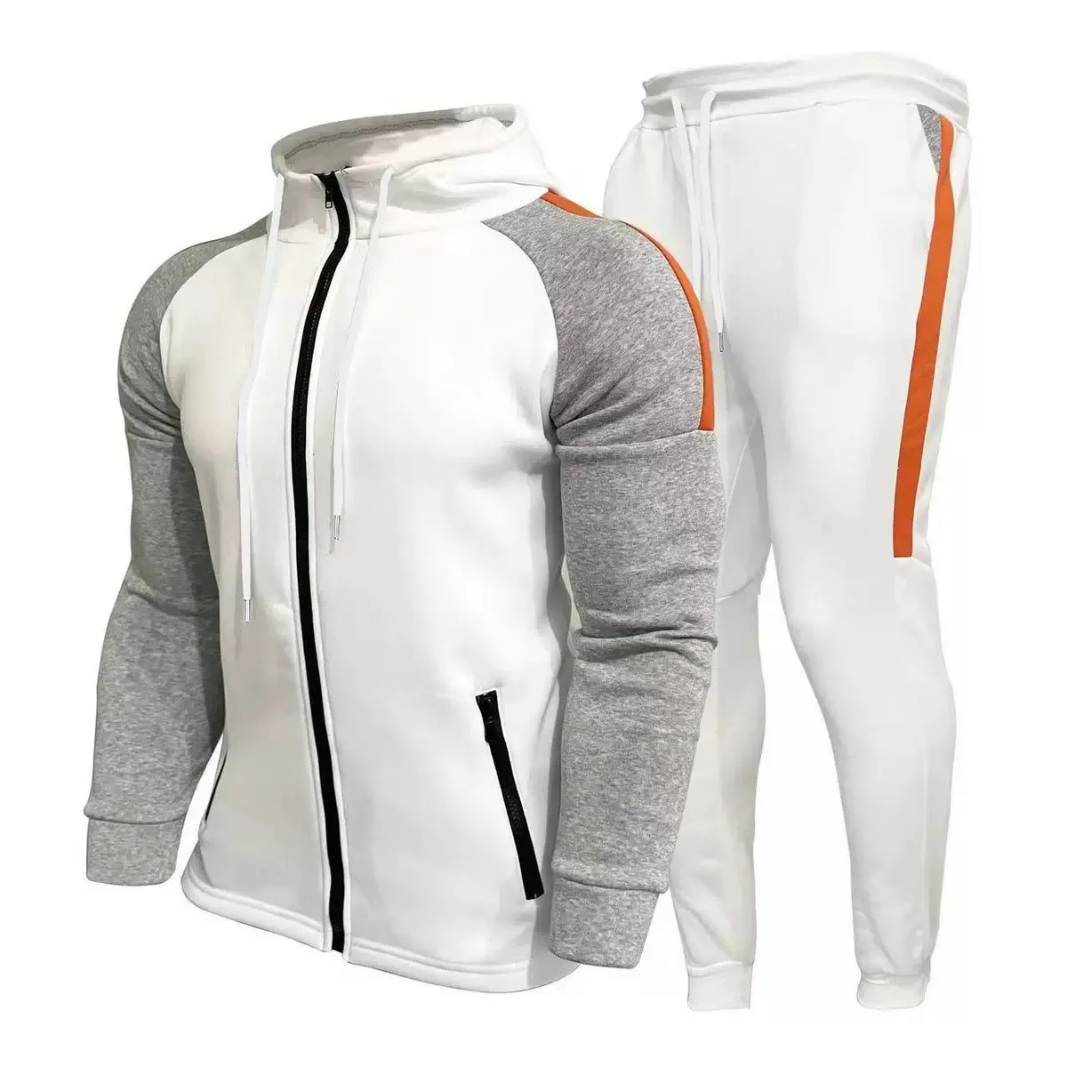 Autumn New Fashion Trend Sports Fitness Hoodie Sweatshirt Set Men's Loose Comfortable Plus Size High Quality Two-piece Set