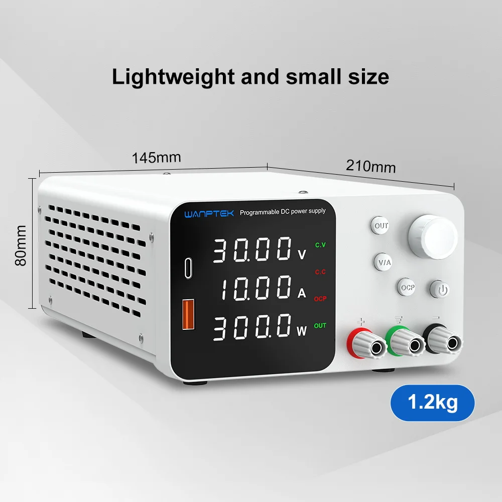 Wanptek Lab DC-Netzteil, einstellbar, USB-Ladefunktion, Display, 30V 5A 10A 60V 5A 120V 3A, Spannungsregler für Reparaturen – Detail 6