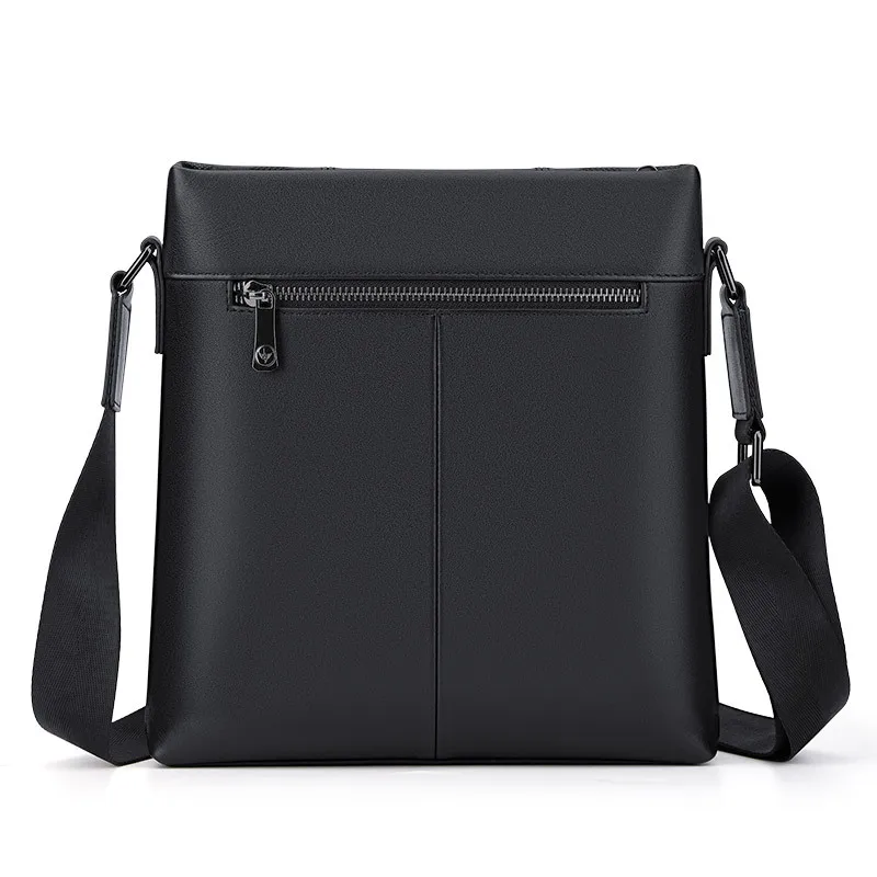 كتف واحد جلد طبيعي الأعمال حقيبة عادية الرجال الطبقة العليا جلد البقر Crossbody الفاخرة العلامة التجارية حقيبة الرجال حالة موجزة #4