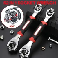 52-in-1 Multi-Functional Socket Wrench Set, Rotating Bone Design & Non-Slip Handle, 8-19mm Universal Tool for Repairs