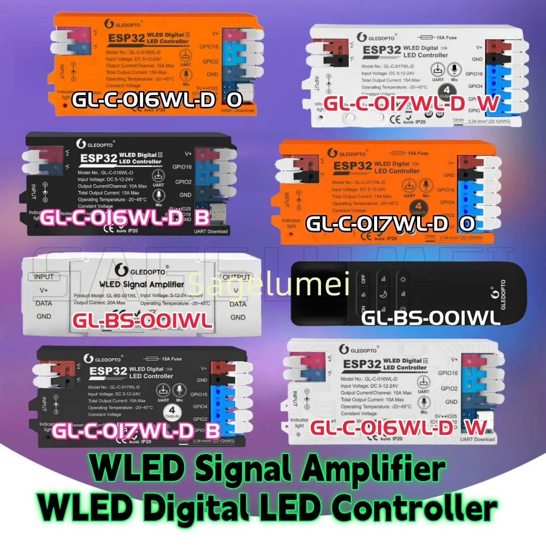 

5-48 В постоянного тока GL-BS-001WL WLED усилитель сигнала 10 м удлинение без мерцания светодиодный усилитель ленты WS2811/2812 цифровой контроллер