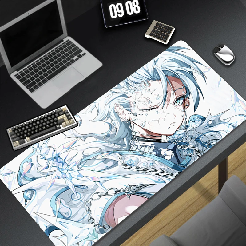 لوحة ماوس ممتدة للألعاب أنيمي الفتيات مع حواف مخيطة حصيرة مكتبية قاعدة غير قابلة للانزلاق لوحة مفاتيح الكمبيوتر لأجهزة الكمبيوتر المحمول #1