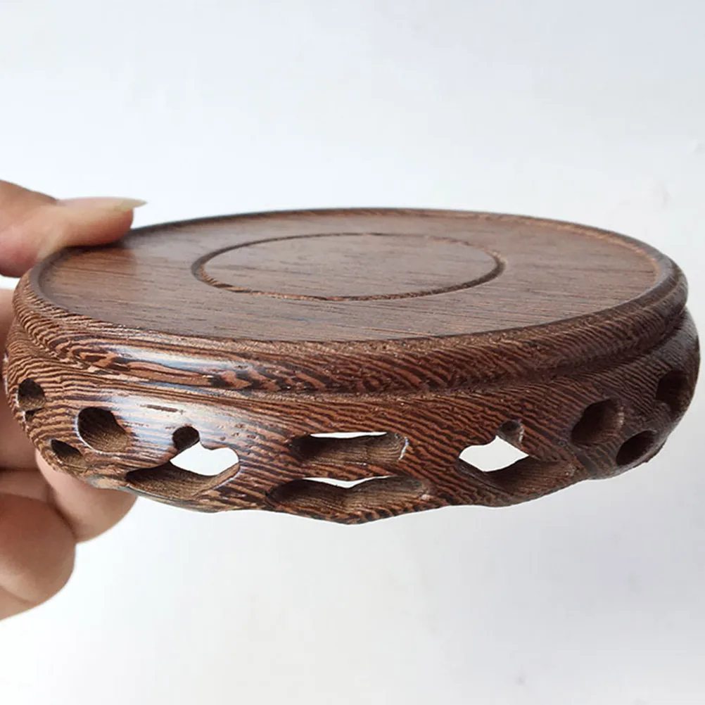 

Solid Wood Base 10CM Diameter 25MM High Mini Pedestal Stand for Flower Pot Vase Statue Craft Display Home Office Gardening