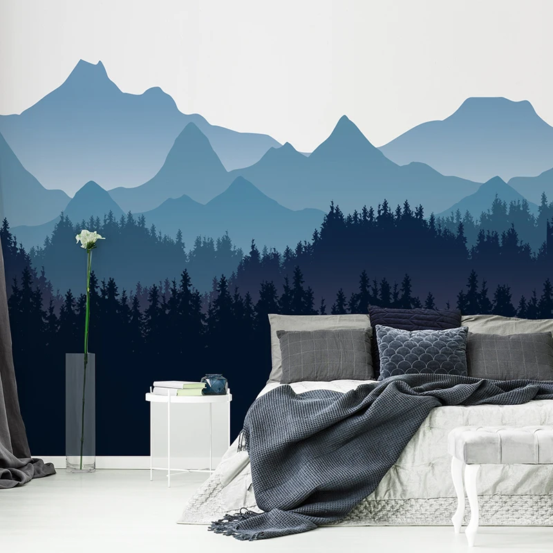 

Deep Mountains and Wild Forests Wall Mural Seamless Fabric Wallpaper Self-Adhesive Waterproof Wall Stickers for Home Decoration