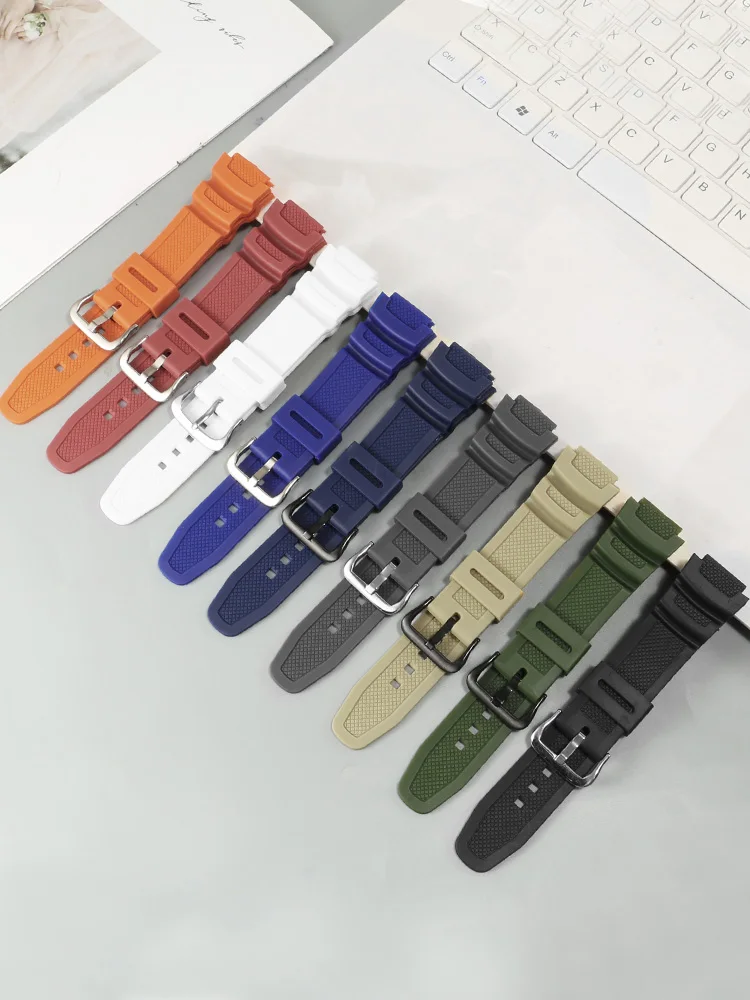 Adapted To C-a-s-i-o Small Square Watch W-218H-4B2/3A/1A/W737H/F-108 Resin Rubber Watch Strap 18