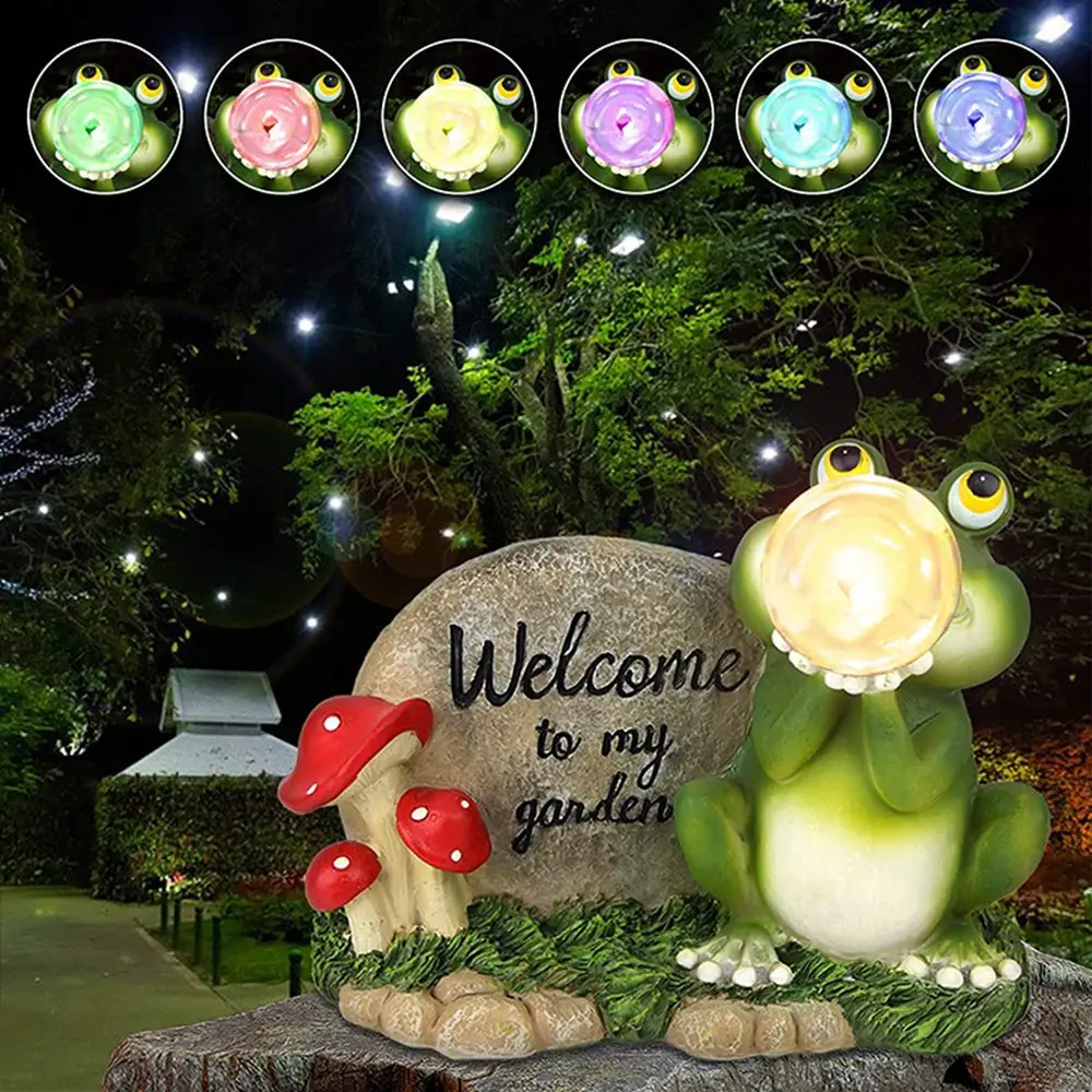 

Solar garden light Frog resin statue crafts decoration garden garden landscape decor Decoration Lamp Waterproof Solar Lights