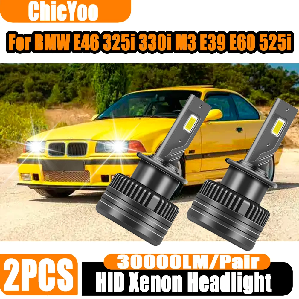 

2X 30000LM 6000K Super White D2S HID Xenon Headlight Bulbs 120W LED Car Lights Auto Lamps For BMW E46 325i 330i M3 E39 E60 525i