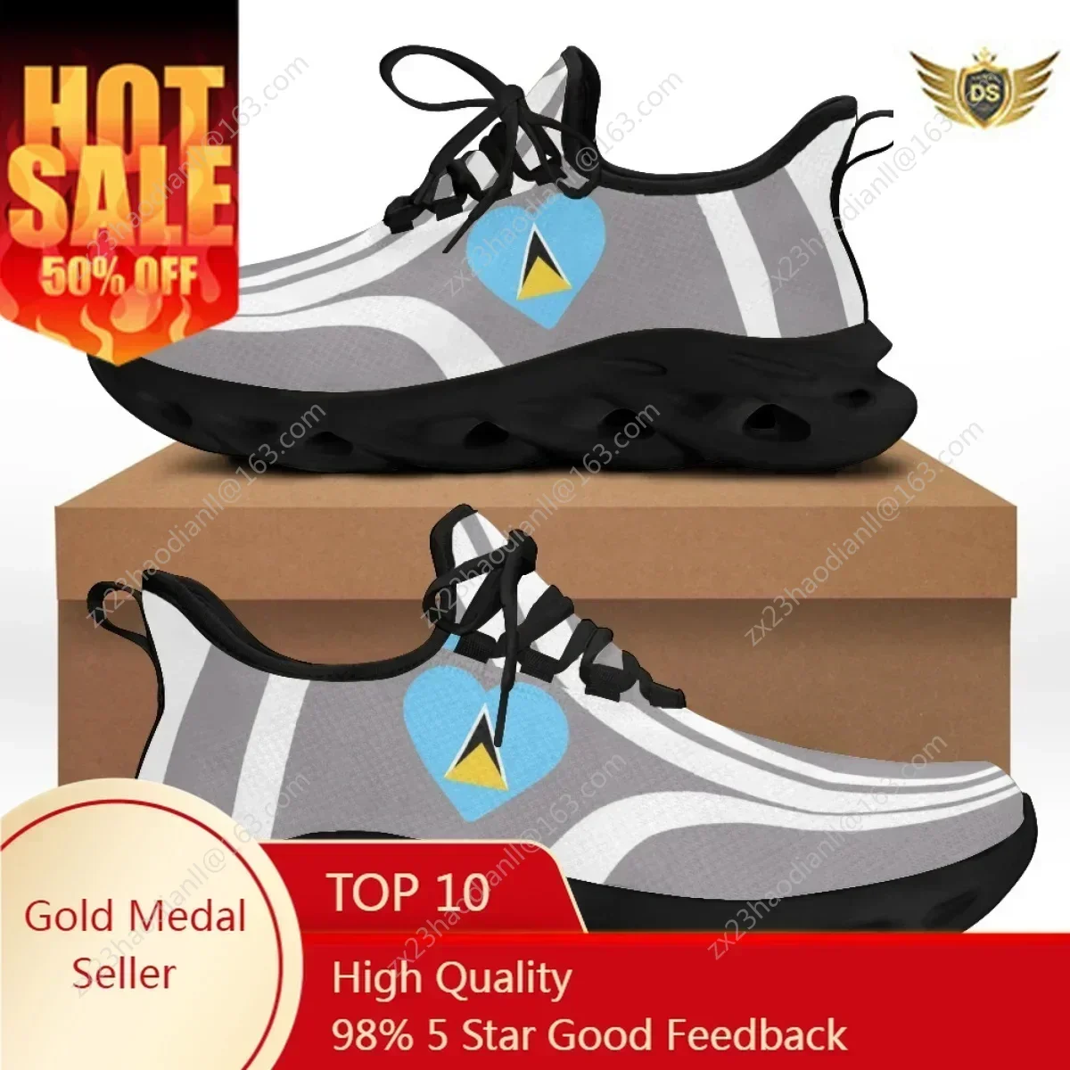 

Shoe For Women Saint Lucia Flag Print Spring Summer Comfort Flats Shoes Women Sneakers Casual Zapatillas Chaussure Femme