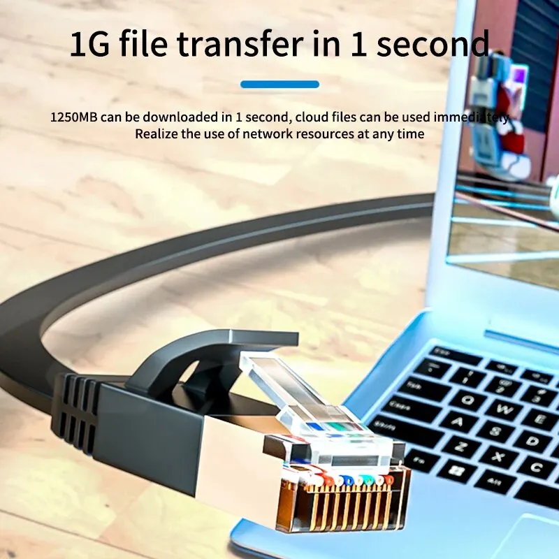 Cat 7 Ethernet кабель Плоский кабель для локальной сети 10 Гбит/с высокоскоростной RJ45 сеть для роутера модема компьютера ПК и ноутбуков PS3 PS4 1-10 м