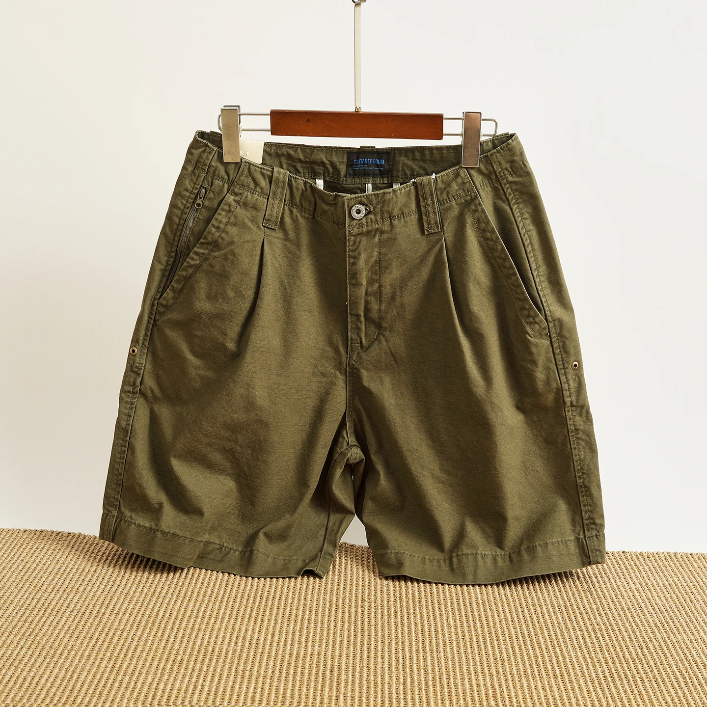 

Men's Casual Cotton Workwear Shorts Washed Straight Leg Loose Fit Vintage Versatile Comfortable Five-Point Pants