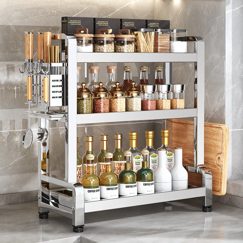 AOLIVIYA Kitchen Storage Rack Wall Mounted Spice Rack Seasoning Bottle Holder For Chopsticks Knife Countertop Organizer