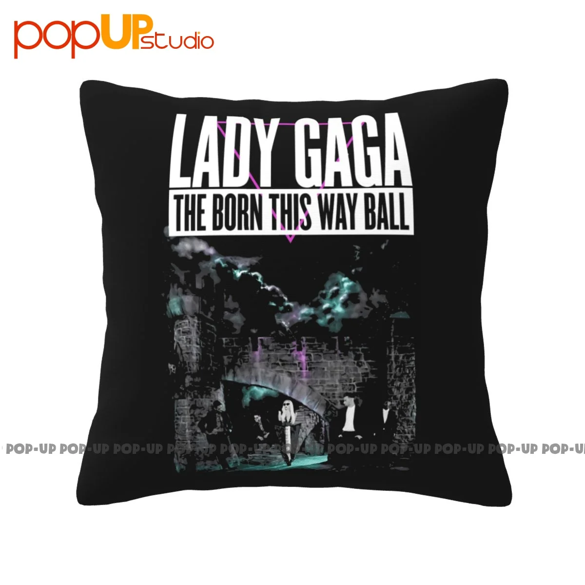 Print Lady Gaga Castle Tour 2013 The Born This Way Ball Pop Music Pillowcase Throw Pillow Cover Super Soft