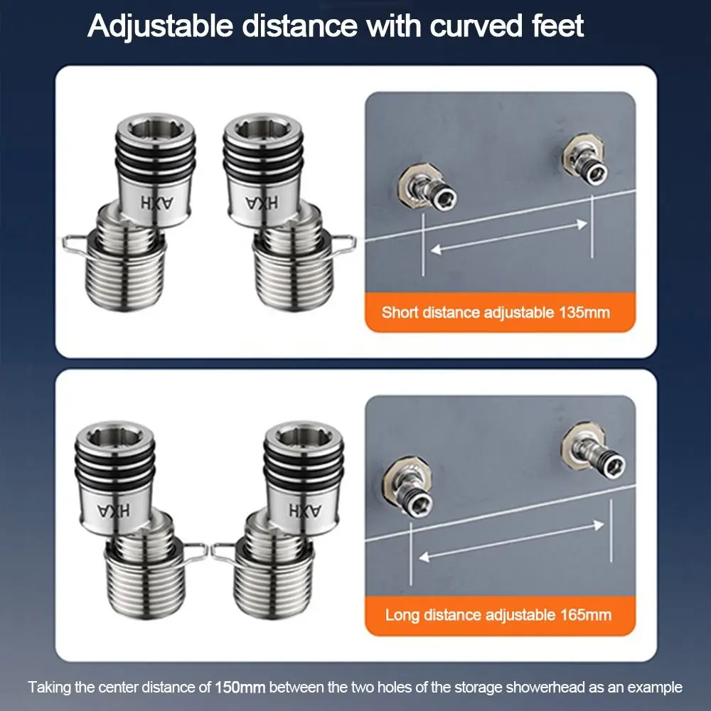 الفولاذ المقاوم للصدأ بزاوية منحني القدم زاوية تعديل تطول دش صنبور محول سميكة الحائط #1