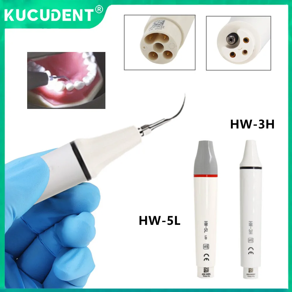 

Dental Ultrasonic Piezo Scaler Handpiece Fit for EMS Woodpecker Units HW-3H/HW-5L LED Light Detachable Handle Teeth Whitening