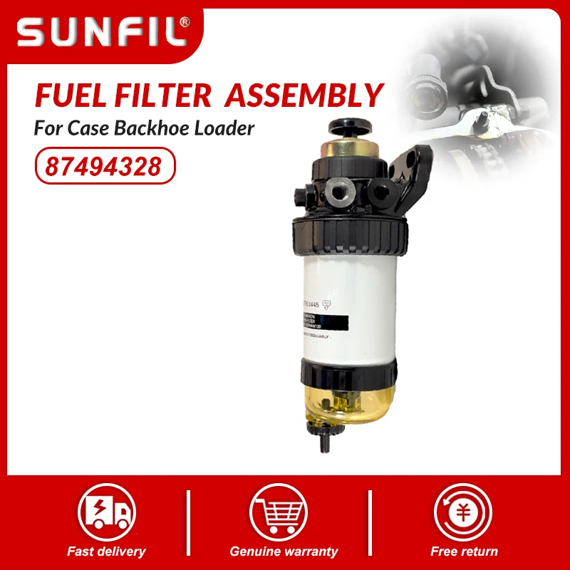 87494328 Conjunto de filtro de combustível para retroescavadeira 580N 580SN 590SN