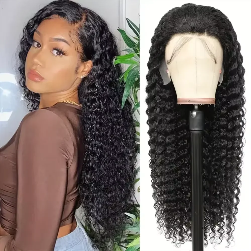 13x4 Deep Wave Human Hair Wigs For Black Women Lace Front Human Hair Wigs Brazilian Remy Curly Human Hair Wig 4x4 Lace Wig