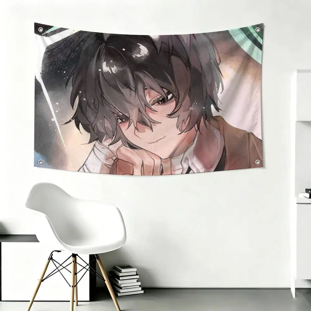 Bungo Stray Dogs dazai osamu Flags for Bedrooms Home Decor Items Outdoor Decors Garage Decoration Flaga