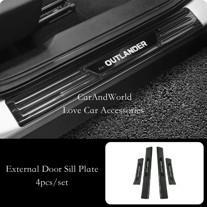 External Door Sill Scuff Plate Pedal Protector Anti-scratch Cover Trims Car Accessories For Mitsubishi Outlander 2023 2024