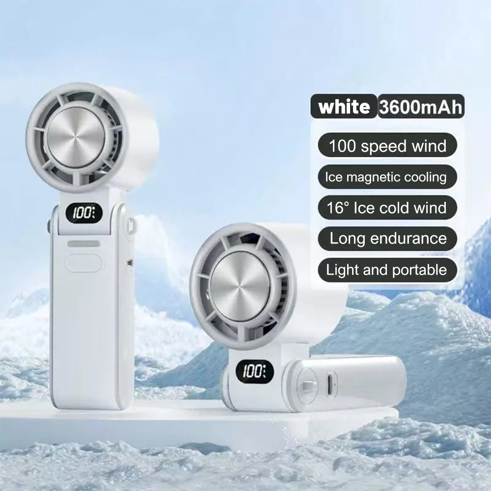 

Mini Portable Handheld Fan Turbo Fan 100 Wind Speeds Adjustable Mini Personal Fan 3600mAh Battery USB rechargeable Electric Fan