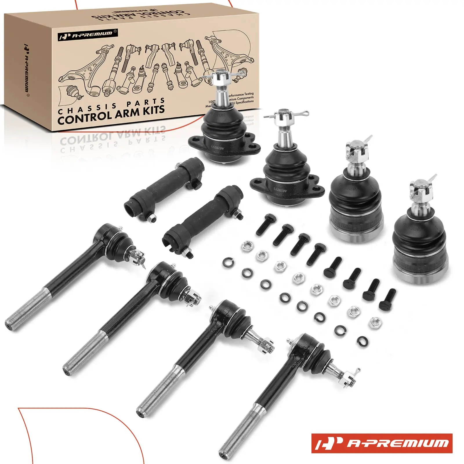 A-Premium 10x Front Tie Rod End & Ball Joint for Chevrolet Tahoe 1995-2000 C1500 Suburban 1992-1999 GMC Yukon 1995-1999 C1500