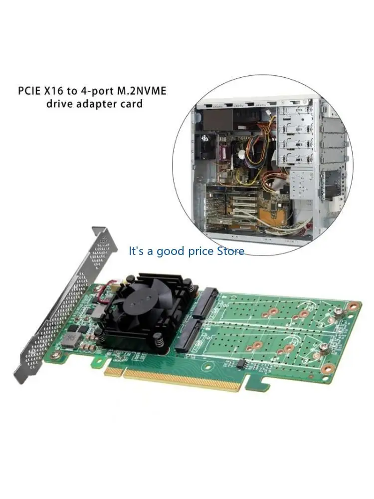 Professional PCIe X16 To 4Port M.2 NVMe SSD Conversion Adapter Card For Workstations Highly Performances