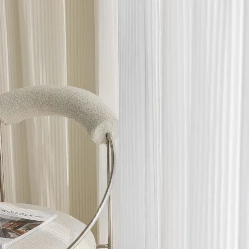 Vertical Blind Chiffon Sheer Curtains for Living Room Bedroom High Quality Sunshade Uv Protection White Tulle Simple Morden Yarn