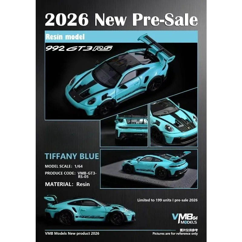 

VMB 1/64 resin 992 GT3 RS Tiffany Blue Etna Blue miniature car model collection children's gift adult decorative item boy's gift