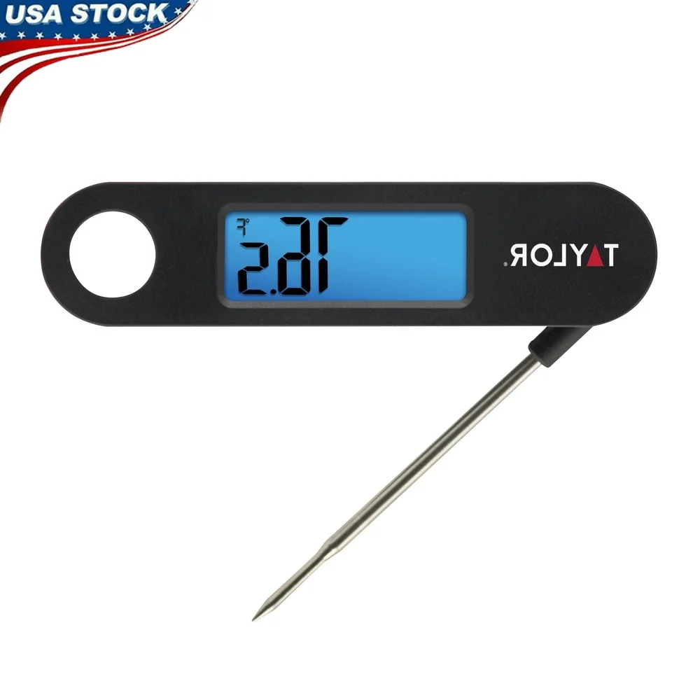 

Digital Foldable Probe Meat Thermometer Stainless Steel BBQ Grill Cooking Tool Accurate Temperature Measurement with Blue