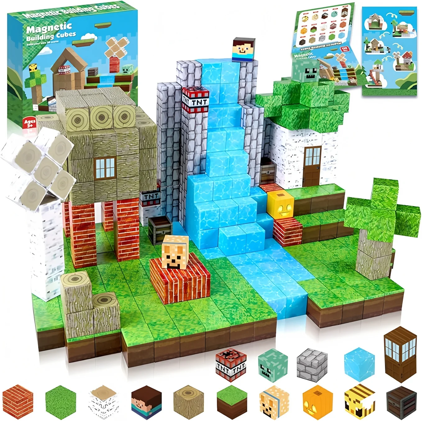 

Magnetic building blocks toy building blocks full set of children's DIY assembly toy building blocks table building games gifts