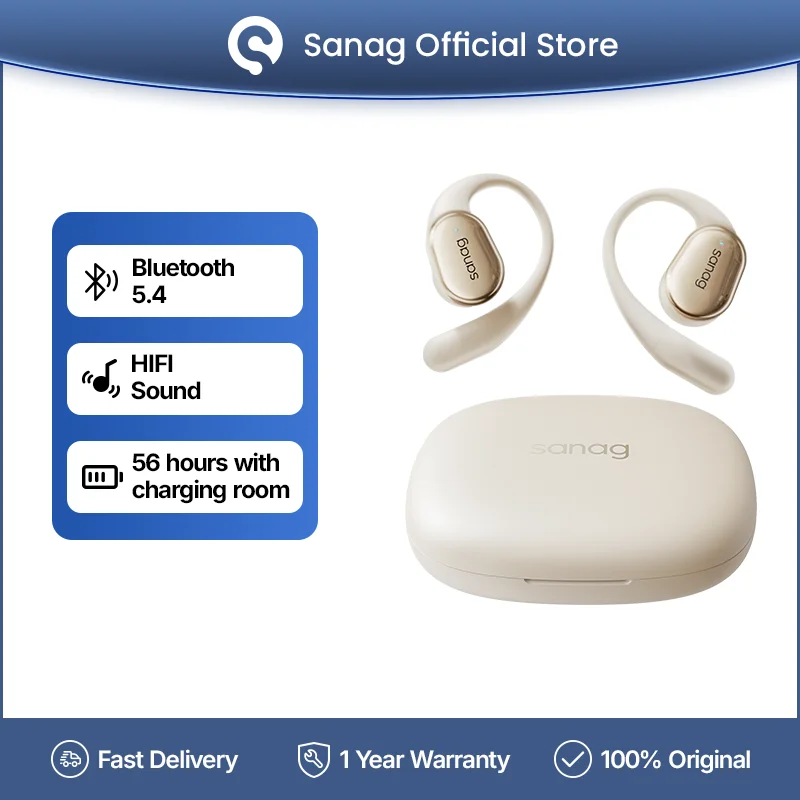 Sanag C16S Bluetooth 5,4 auriculares inalámbricos de oído abierto OWS auriculares con sonido HiFi Control por aplicación TWS auriculares 8 horas de