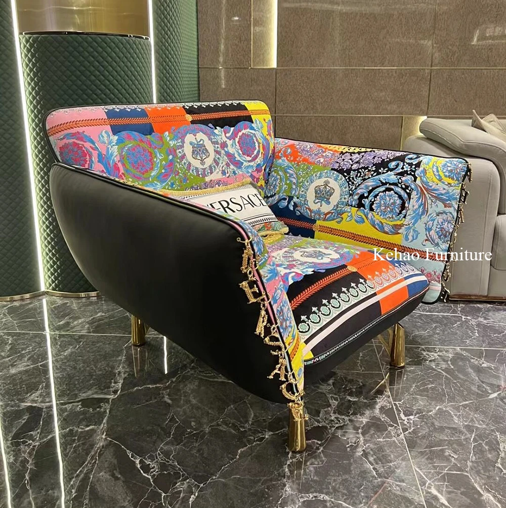 Italian Designer New Style Living Room Chairs Set Lounge Sofa Upholstered Waiting Room Modern Leather Accent Sofa Furniture