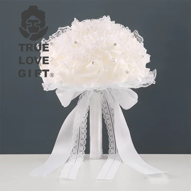 

1 Pcs Romantic Wedding Hand Bouquets Artificial Roses Holding Flowers New Western-style Bride Bouquets Wedding Supplies