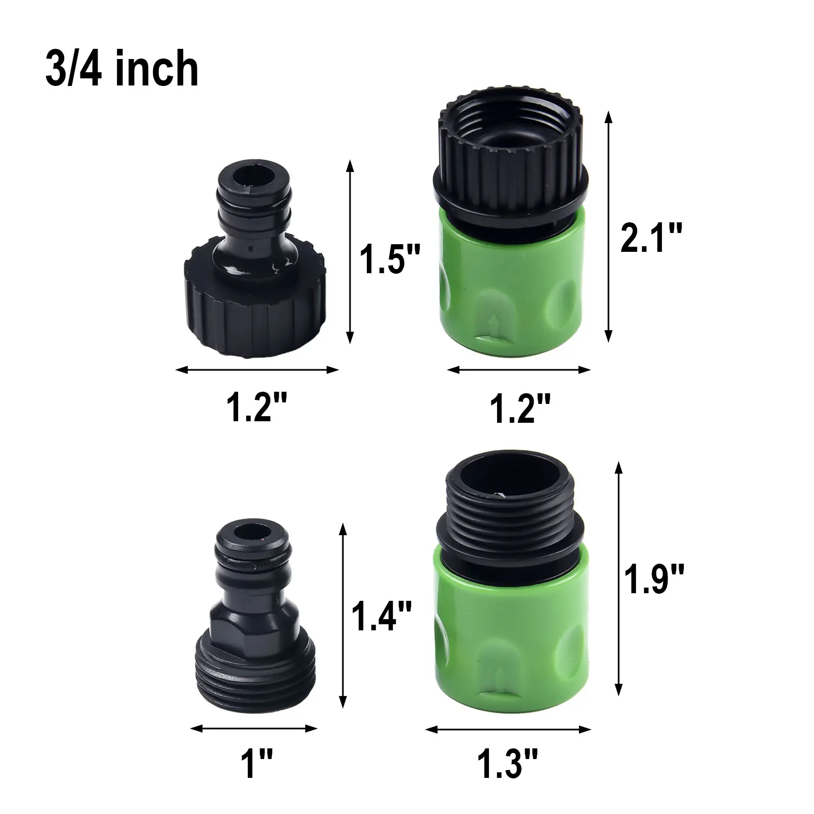 3/4 Inch Water Hose 3/4-inch Garden Hose Fit Male Female Connector Garden Hose Quick Connect With Rubber Gaskets