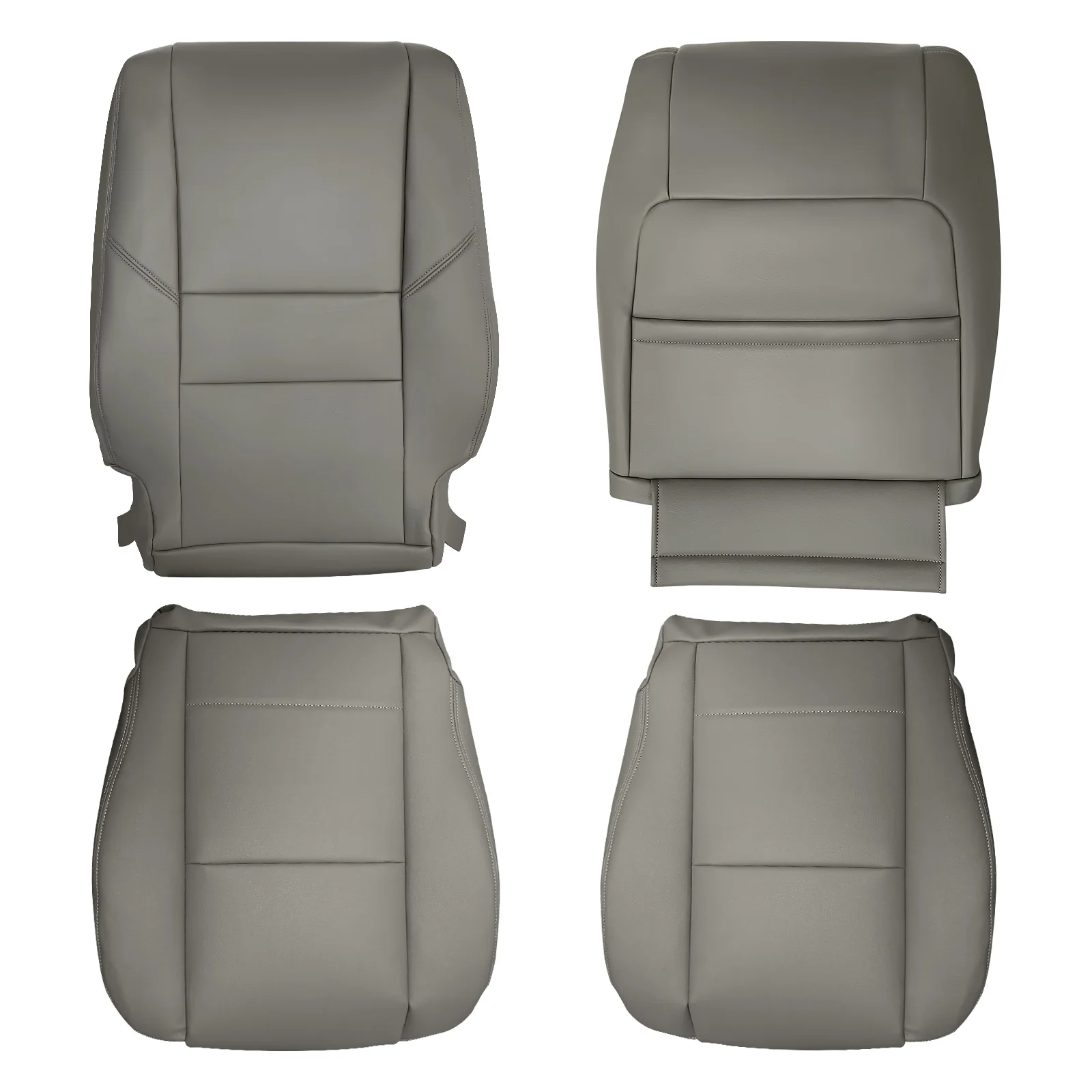 

4Pcs Gray Driver&Passenger Bottom & Top Seat Cover For Toyota Sequoia 2000-2007