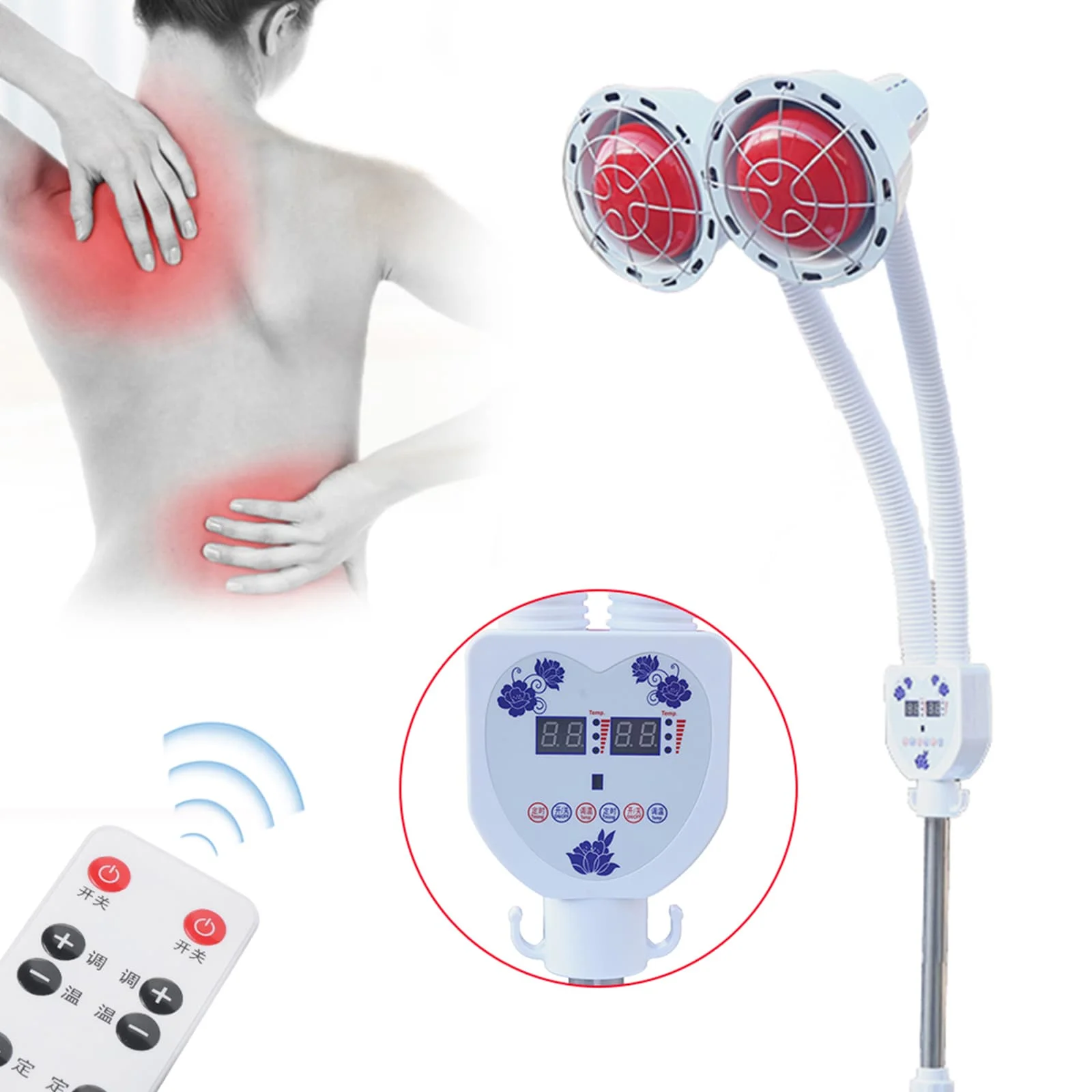110V ‎ Lâmpada de terapia de luz vermelha infravermelha IR-calor-infravermelho com fio 275W Ving Dor muscular e articular