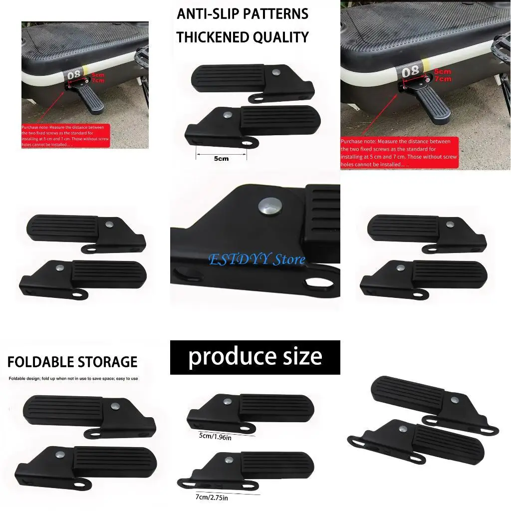 

G6DE Space Saving Foldable Electric Moped Front Pedals Thickened Steel Plate Enduring