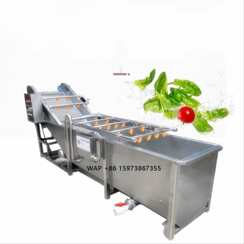 Large Commercial Fruit and Vegetable Bubble Washing Machine, Peanut Cleaning, Fruit Washing and Blanching Production Line