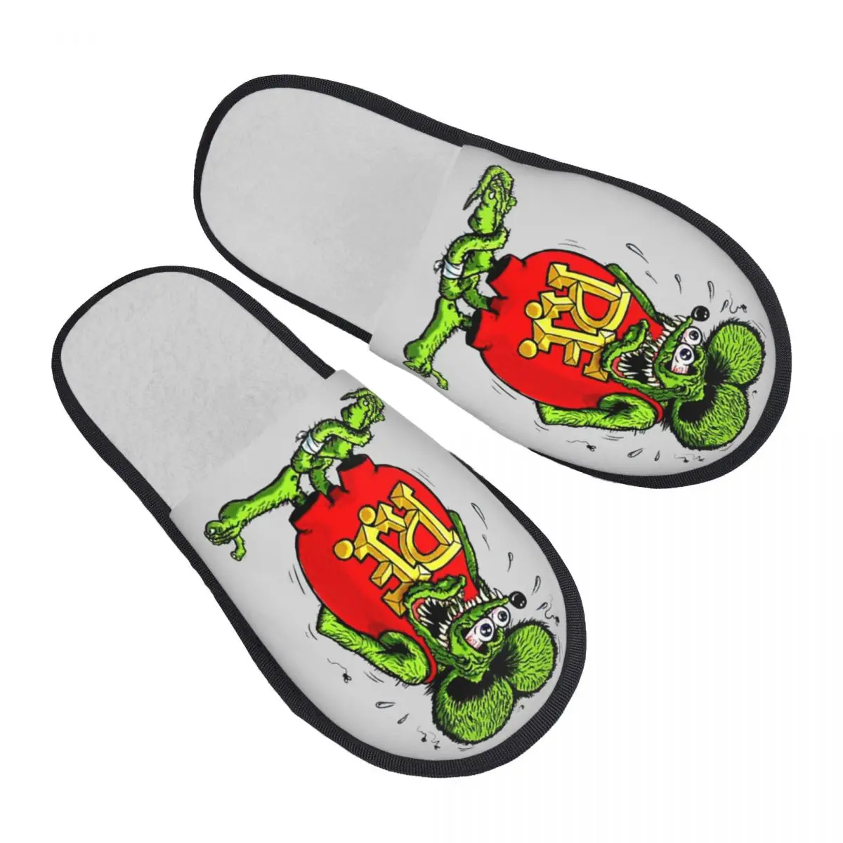 

Rat Fink Soft Scuff Memory Foam Slippers Women Comic Cartoon Bedroom House Shoes