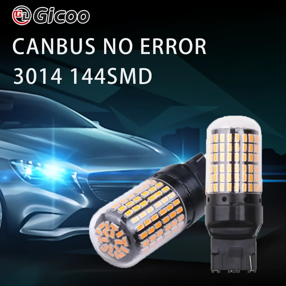 

GICOO 10 PCS Car LED Bulb P21W BA15S 1156 PY21W BAY15D 1157 Turn Signal Light 12V Auto Reverse Parking Bulb 144SMD