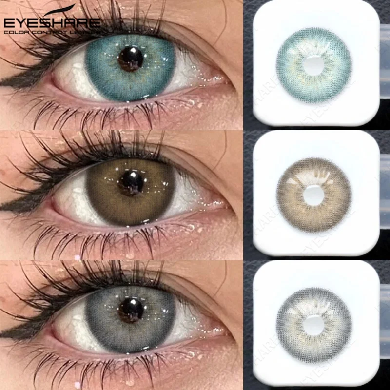 EYESHARE 1 Paar Farbige Kontaktlinsen für Augen Blaue Farbige Pupillen Braune Augenkontakte Graue Linsen Grüne Augenkontakte Schönheit