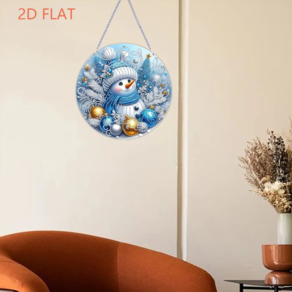 عيد الميلاد موضوع 2D/مسطحة DIY مزدوجة الوجهين معلقة الماس الفن أطقم حجر الراين الماس الفن نافذة المعلقات DIY بها بنفسك ديكور المنزل معلقة سحر #6