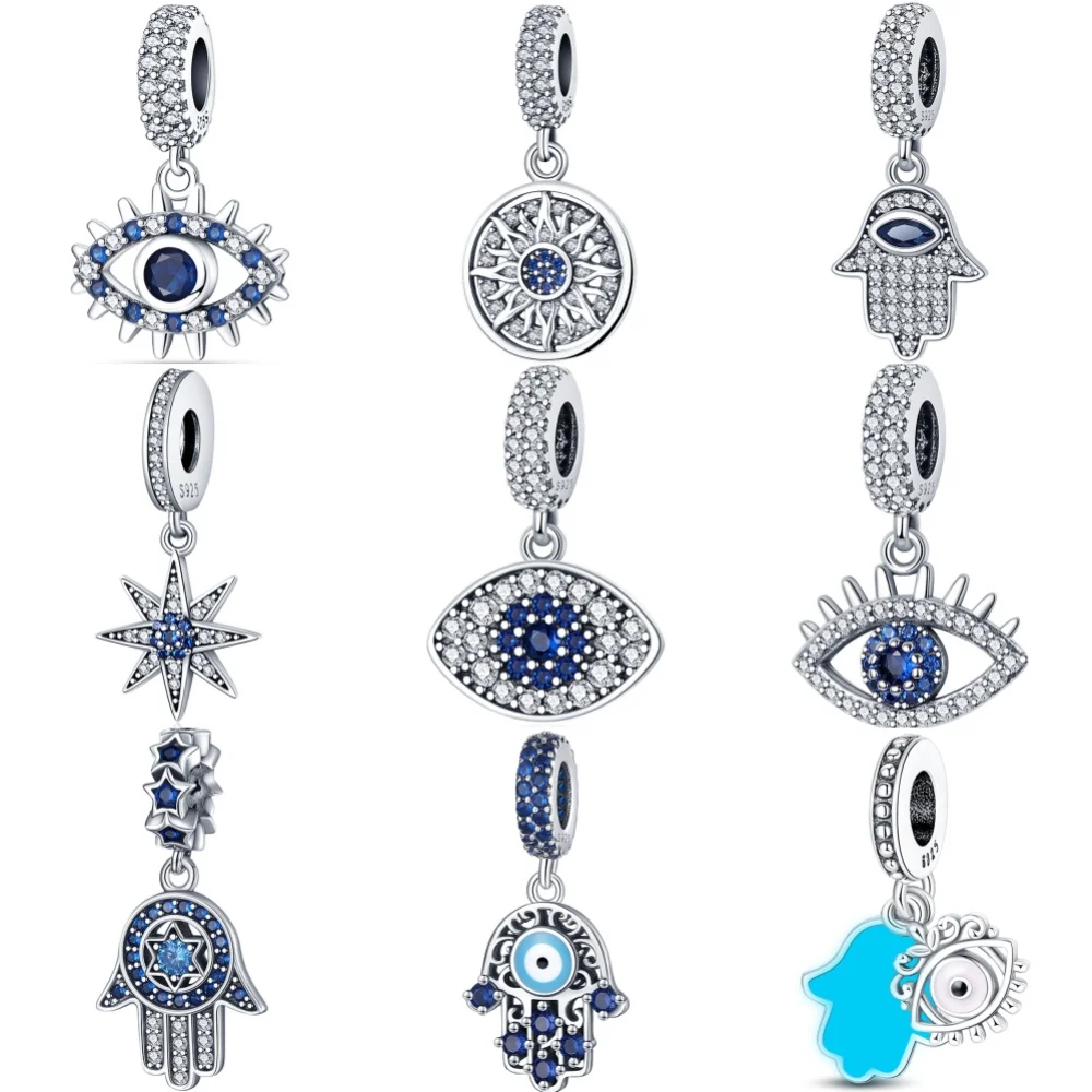 Hot Sale Fashion 925 Sterling Silver Evil Eyes Magic Eye Charms Beads Fit Original Fine Bracelets DIY S925 Jewelry Gifts