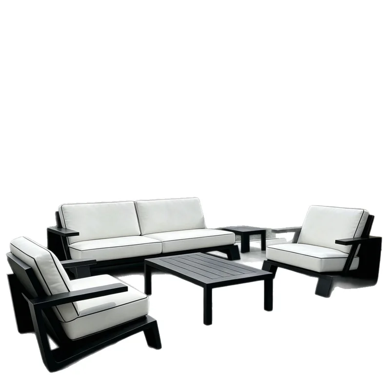 `Outdoor Sofa Set Stainless Steel Sectional Courtyard Villa Garden Terrace Hotel Homestay Booth Seating Patio Furniture`