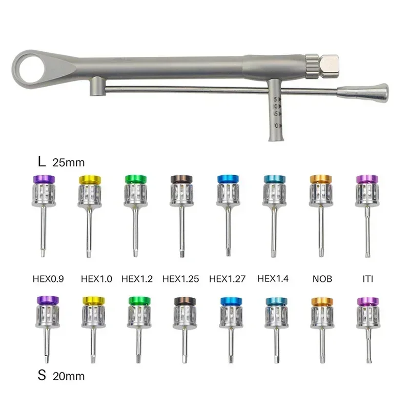 Dental Implant Torque Wrench Screwdriver Prosthetic Kit 10-70NCM Ratchet Drivers Dentistry Implant Universal Repair Tools