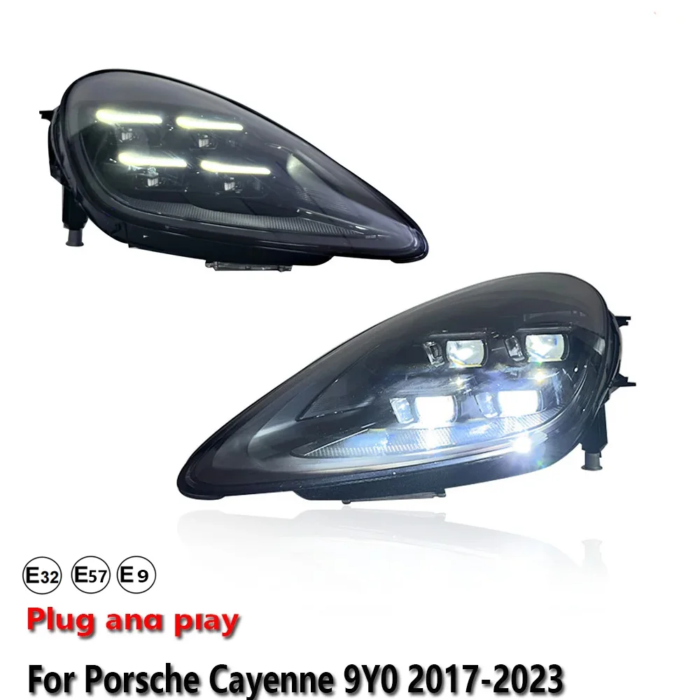 Auto Accessories Lamps Headlights For Porsche Cayenne 9Y0 2017-2023 LED DRL Projector Front Brake Turn Signal Lamp Plug And Play