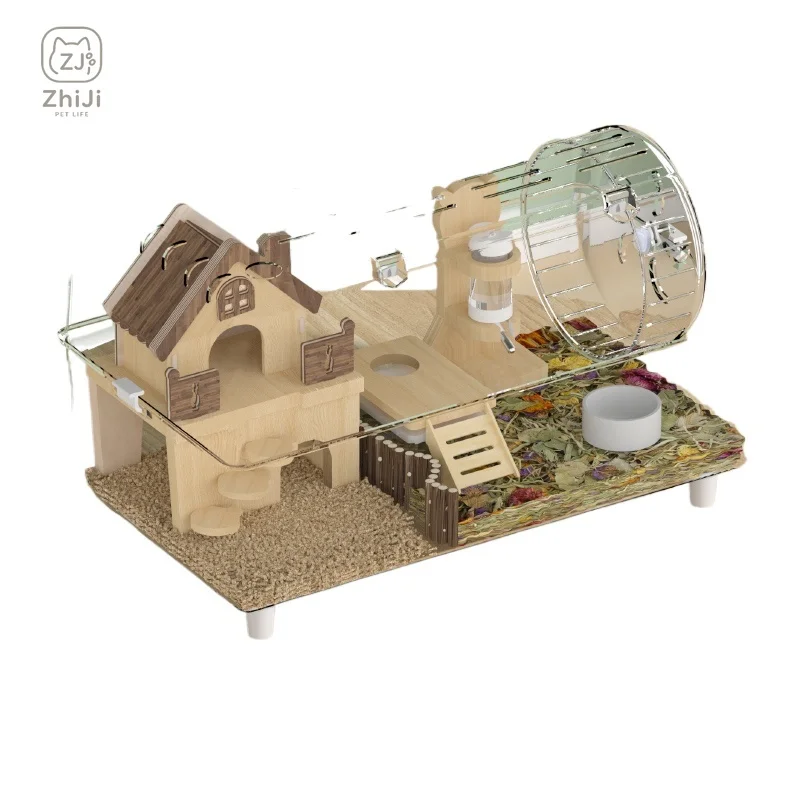 ‌Large Transparent Hamster Cage 2Layer Luxury Villa with Extra Space Cheap Dwarf Syrian Habitat Acrylic House for Golden Hamster view 6